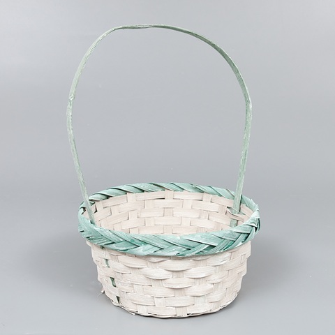 Корзина из бамбука 21*10*34, круг, мятный