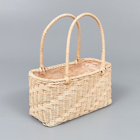 Корзина из ротанга 24,5*11,5*12,5/27,5, сумка, натуральный