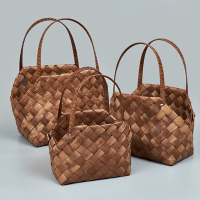Корзины из ивы 41*25*36*22*30*19, 3шт, сумка, коричневый