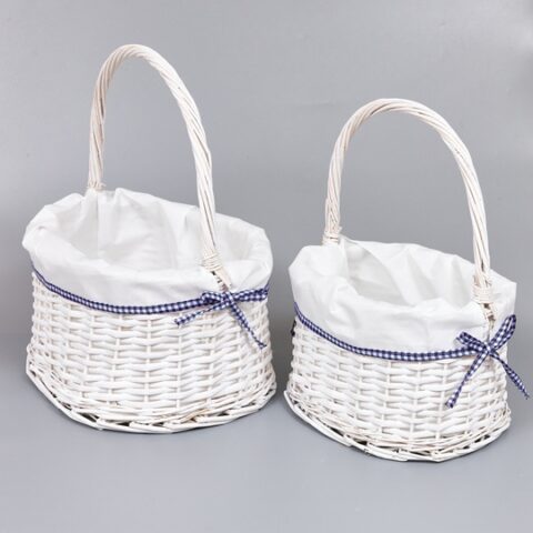 Корзины из ивы 38*25*20*44 B40*30; 29*19*17,5*38 B32*22, 2шт, белый