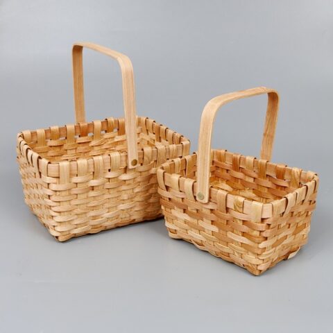 Корзины из бересты (секвойя) 28,5*21,5*14/30, 22*17*12/25,5, 2шт, сумка, натуральный