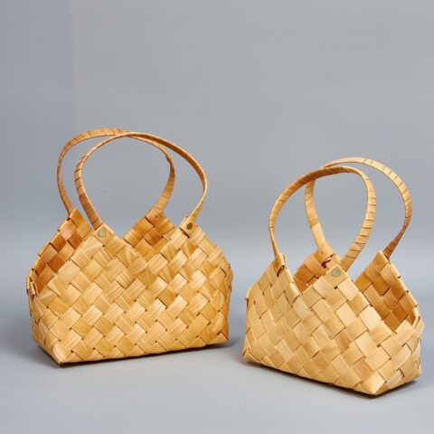 Корзины из бересты (секвойя) 31*18*11*13/19/27, 24*17*14*11/17,5/25, 2шт, сумка, натуральный