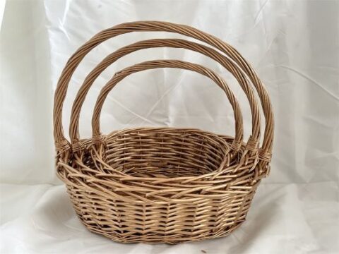 Корзины из ивы 39*31*13*36*; 33*25*11*31; 28*19*10*26, 3шт, овал, натуральный