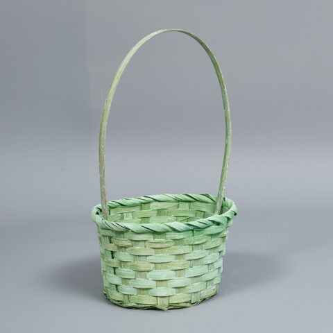 Корзина из бамбука 16*9*30, круг, зеленый