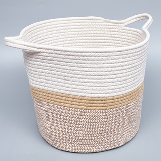 Корзина плетеная 35,5*30 B30, текстиль, белый/бежевый