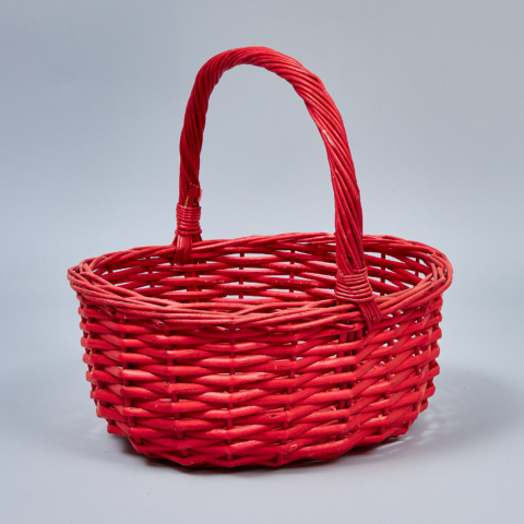 Корзина из ивы 27*21*11/25, овал, красный