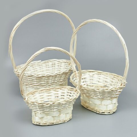 Корзины из ивы 39*31*19/53, 34*26*16/48, 27*20*14/43, 3шт, овал, натуральный