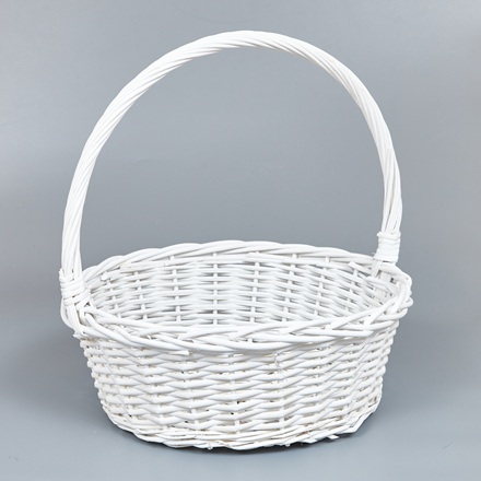 Корзина из ивы 38*13*38, S. круг, белый