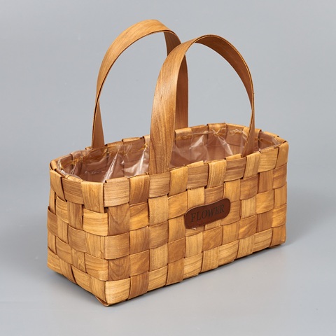 Корзина из бересты (секвойя) 29*14*13/23, прямоугольник, натуральный