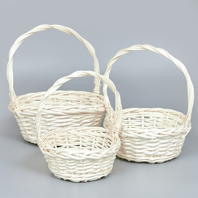 Корзины из ивы 31*13,5*36*B24, 26*11,5*31*B20, 20*10,5*26*B16, 3шт, S. круг, натуральный