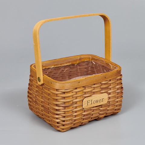 Корзина из бересты (секвойя) 18*13*11/23,5, прямоугольник, натуральный