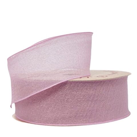 Лента органза фактурная 40 mm*10 ярд светло-сливовый