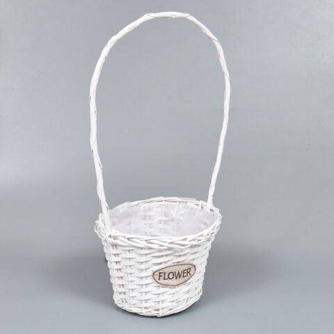 Корзина из ивы 26*18*55*17, круг, белый