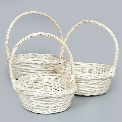 Корзины из ивы 45*15*45, 38*14*40, 32*12*35, 3шт, S. круг, натуральный