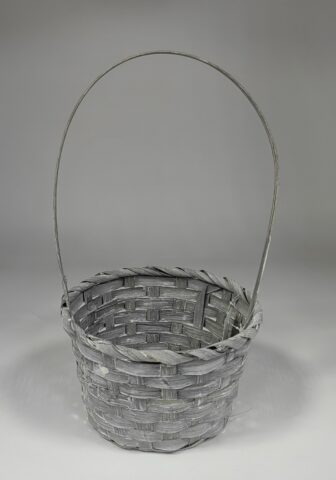 Корзина из бамбука 16*9*30, круг, серый-патин