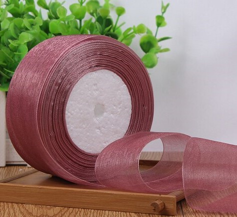 Лента органза 25мм*25ярд, пыльная роза (ВК13)