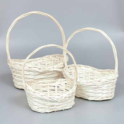 Корзины из ивы 36*28*12/16*37, 31*23*10/15*33, 26*19*10/12*29, 3шт, S. овал, натуральный