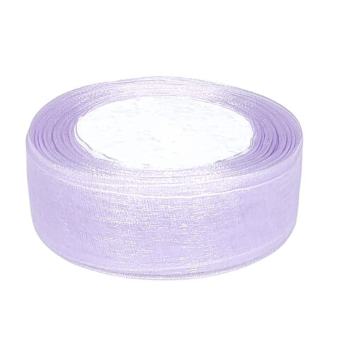 Лента органза 25мм*25ярд, пастельно сиреневый (BK26)