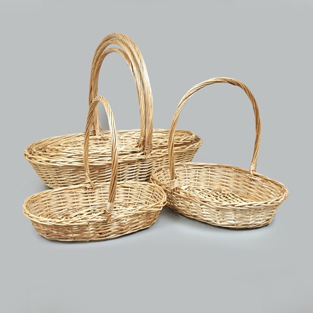 Корзины из ивы 82*56*17/62, 74*50*15/56, 65*44*13/49, 54*37*11/41, 48*30*10/34, 5шт овал, натуральны