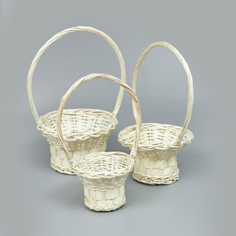 Корзины из ивы 29*49, 24*44, 20*39, 3шт, круг, белый