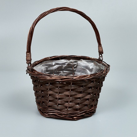 Корзина из ивы 22*22*12, круг, коричневый