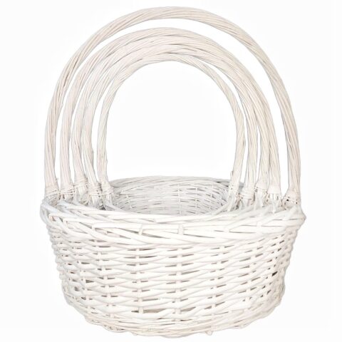Корзины из ивы 55*20*60, 48*18*55, 40*15,5*50, 34*13,5*45, 29*11,5*40, 5шт, круг, белый