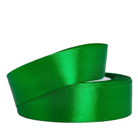 Лента атлас 2,5см х 25ярд зелёный (019)