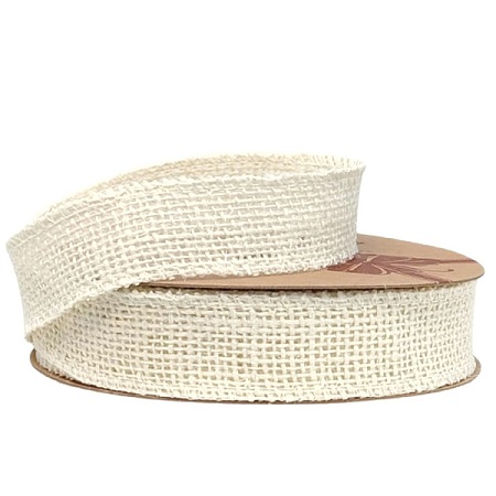 Лента джутовая 25mm*10 ярд белёный