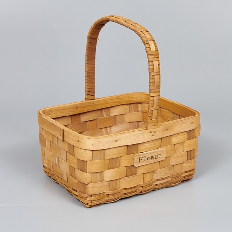 Корзина из бересты (секвойя) 26*20*13/30, прямоугольник, натуральный