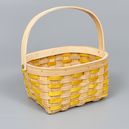 Корзина из бересты (секвойя) 23*18*12/24, прямоугольник, желтый