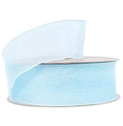 Лента органза фактурная 40 mm*10 ярд голубой