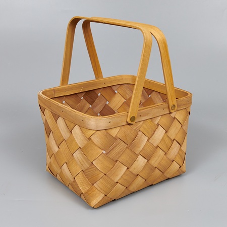 Корзина из бересты (секвойя) 27,5*23*18/34,5, квадрат, светло-коричневый