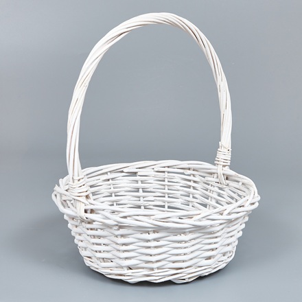 Корзина из ивы 25*10*30, S. круг, белый