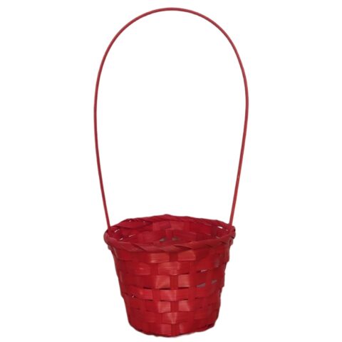 Корзина из бамбука 13*9,5*28, круг, красный