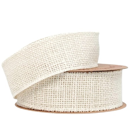 Лента джутовая 40mm*10 ярд белёная