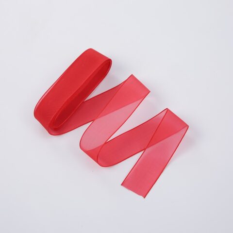 Лента органза, 26мм*20ярд, красный