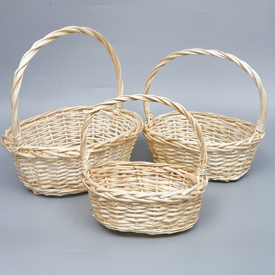 Корзины из ивы 36*28*13*36*28*21, 31*23*12*31*24*17, 25*18*10*26*20*13, 3шт, S. овал, натуральный