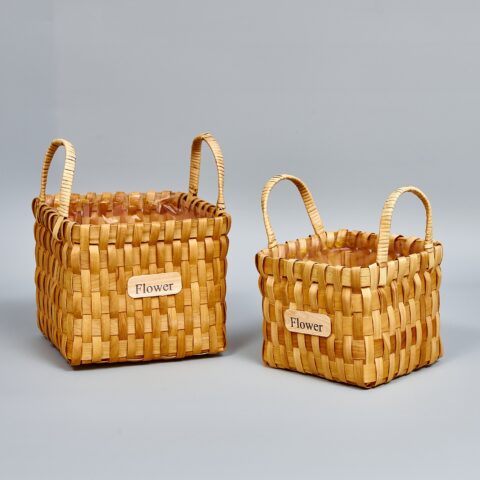 Корзины из бересты (секвойя) 20*20*16/21,5, 15,5*15,5*13/19, 2шт, сумка, натуральный