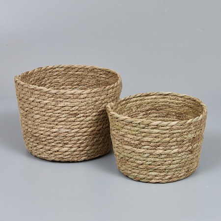 Корзины плетеные 20*16 B18, 18*13 B15, 2шт, рогоз, натуральный