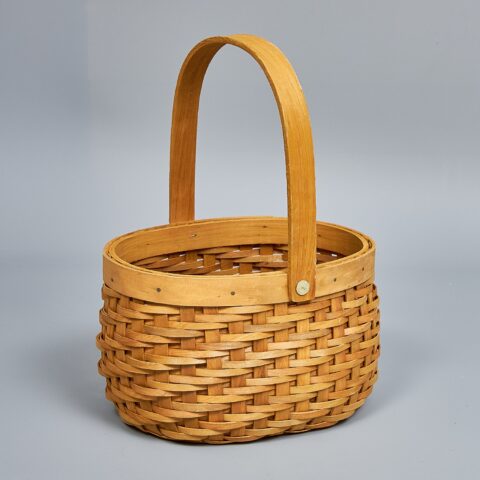 Корзина из бересты (секвойя) 20,5*14*13/28,5, овал, медовый
