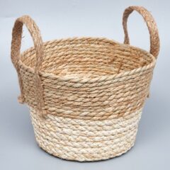 Корзина плетеная 24*19 B20, рогоз натуральный/беленый