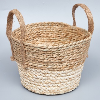 Корзина плетеная 24*19 B20, рогоз натуральный/беленый