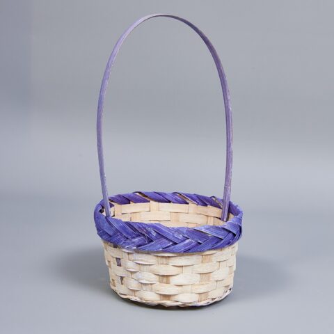 Корзина из бамбука 17*9*30, круг, сиреневый