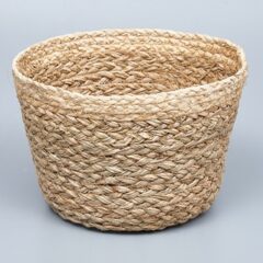 Корзина плетеная 21*14 B15, рогоз, беленый/натуральный