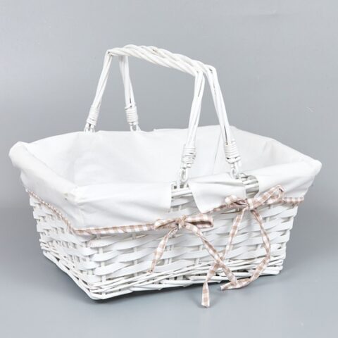 Корзина из ивы 37*29*16, прямоугольник, белый