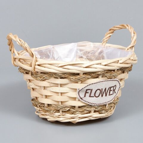 Корзина из ивы 22*12 В14, круг, натуральный