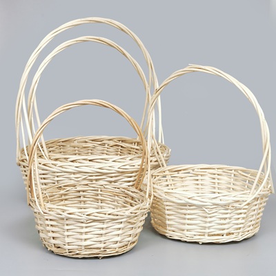 Корзины из ивы 46*15*50, 38*14*45, 33*13*38, 27*11*32, 4шт, S. круг, натуральный