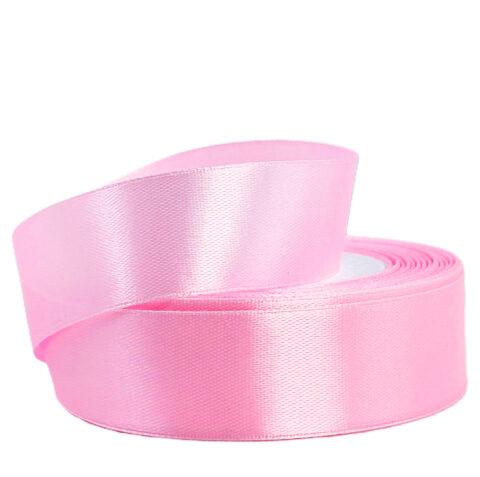 Лента атлас 2,5см х 25ярд розовый пион (004)