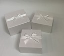 Набор коробок подарочных перламутр 3 шт 20x20x11см, 18x18x10см, 16x16x9см, белый