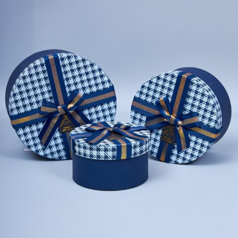 Набор коробок 3 шт, 20*20*11; 17*17*9.5; 14*14*8, синий